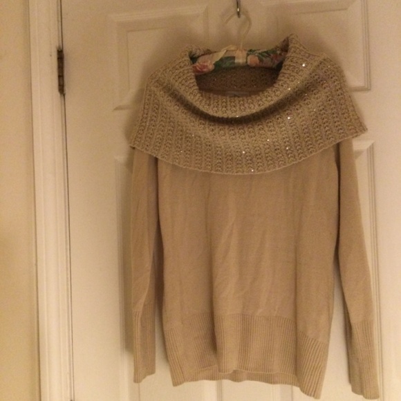New York & Company women’s sz M sweater w/ cowl neck and some subtle sequins - Picture 2 of 8